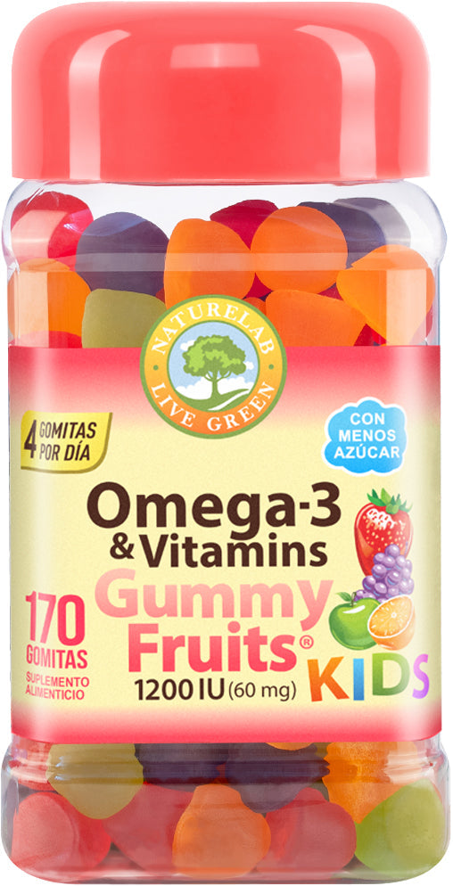 Omega-3 & Vitamins KIDS® Gummy Fruits® Naturelab® 170 Gomitas
