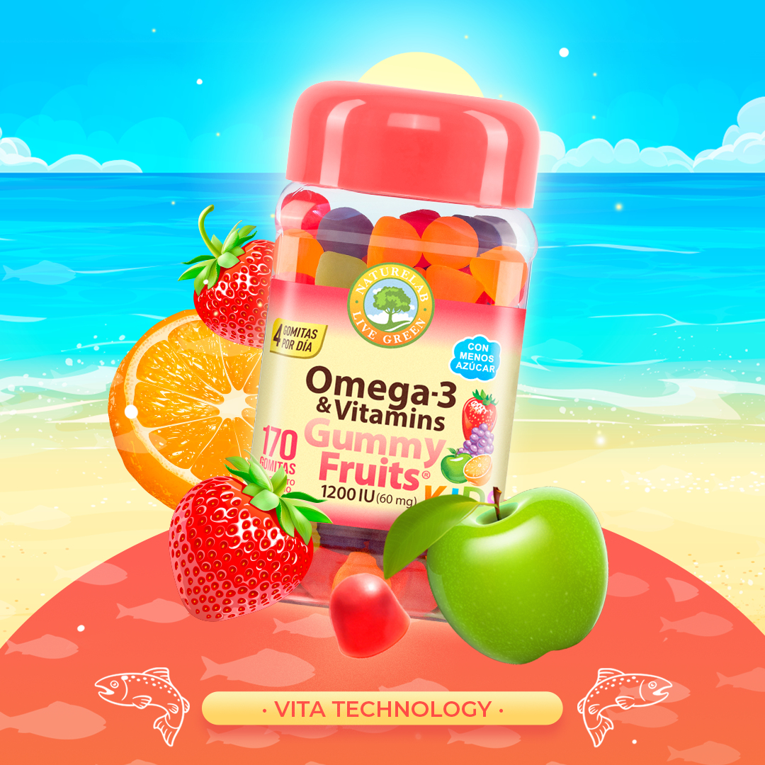Omega-3 & Vitamins KIDS® Gummy Fruits® Naturelab® 170 Gomitas