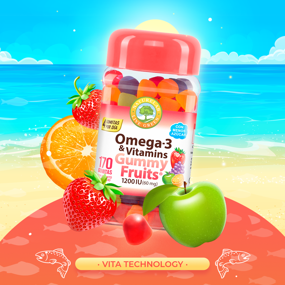Omega-3 & Vitaminas Gummy Fruits® Naturelab® 170 Gomitas