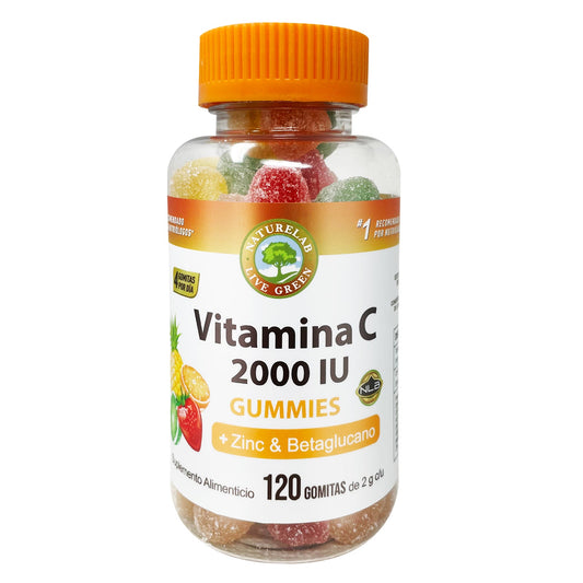 Vitamina C 2000 UI + Betaglucano & Zinc Naturelab® 120 Gomitas