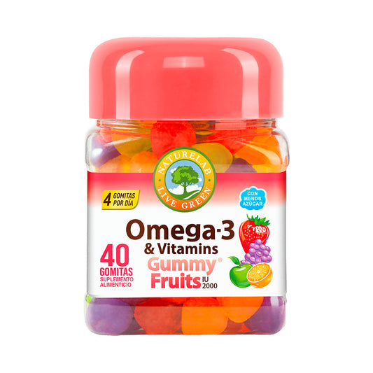 Omega 3 & Vitaminas Gummy Fruits® Naturelab® 40 Gomitas