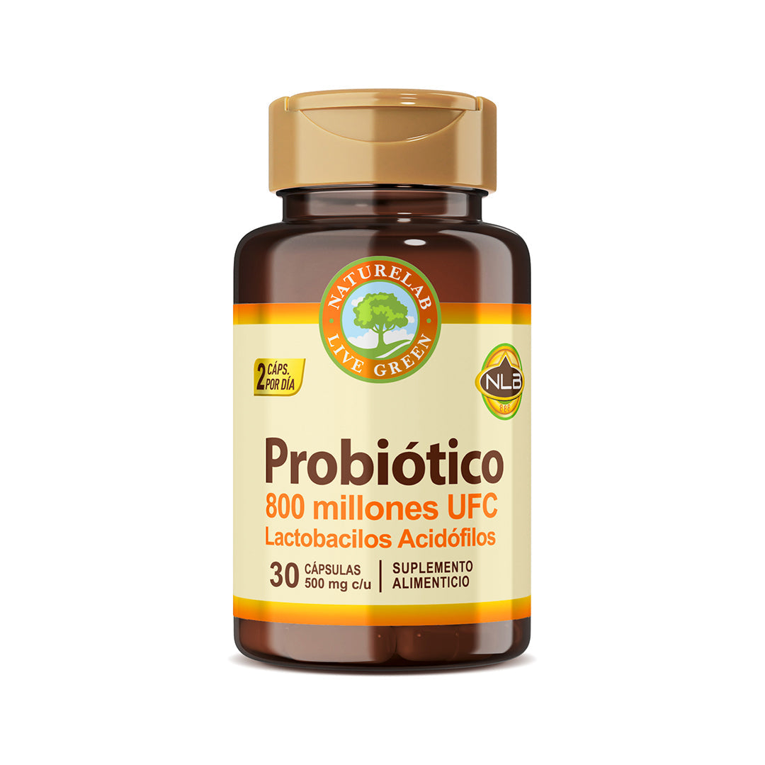 Probiótico 800 millones UFC Lactobacilos Acidofilos Naturelab® 30 Cápsulas