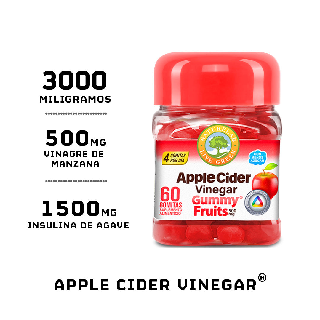 Vinagre de Sidra de Manzana Gummy Fruits® Naturelab® 60 Gomitas