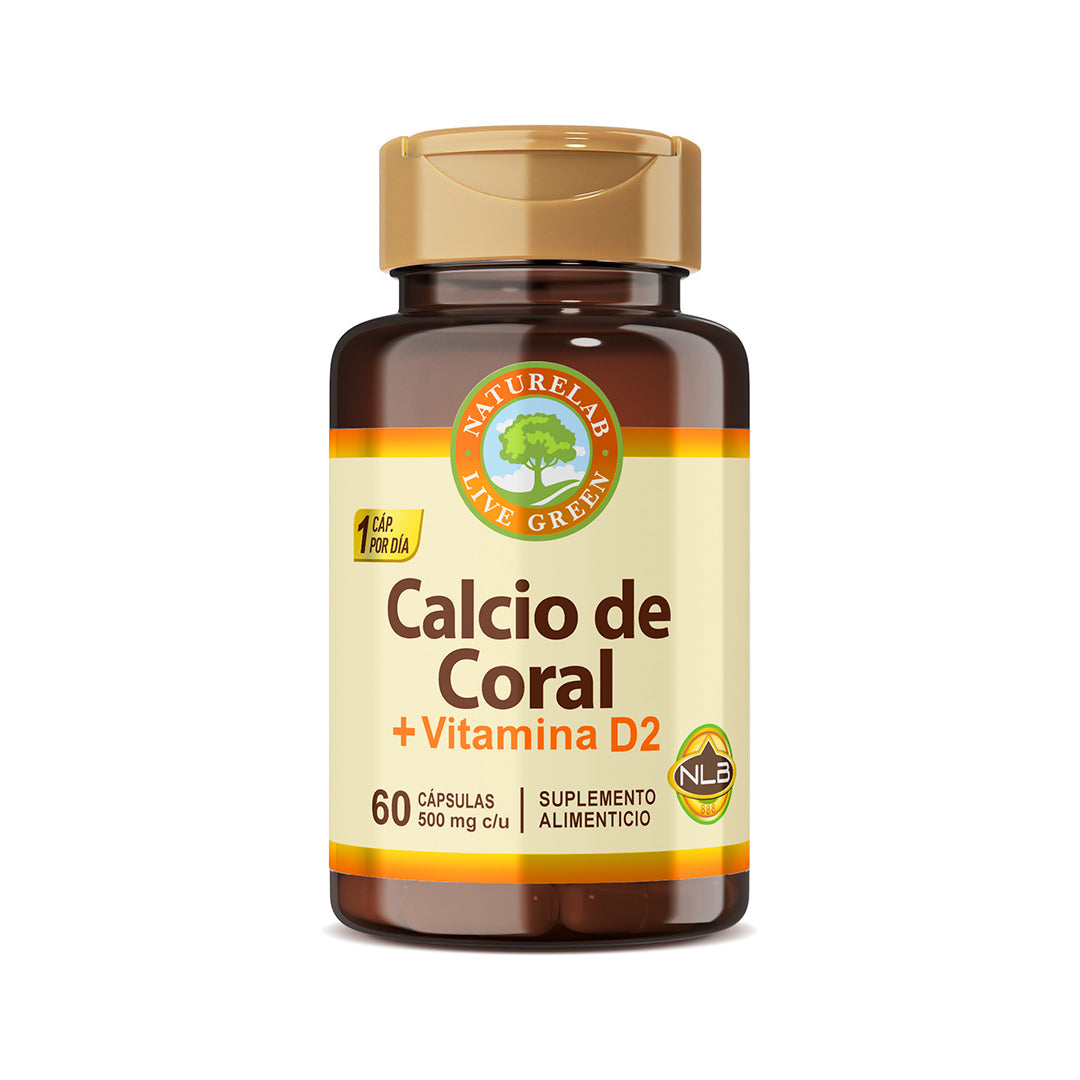 Calcio de Coral + Vitamina D2 Naturelab® 60 Cápsulas