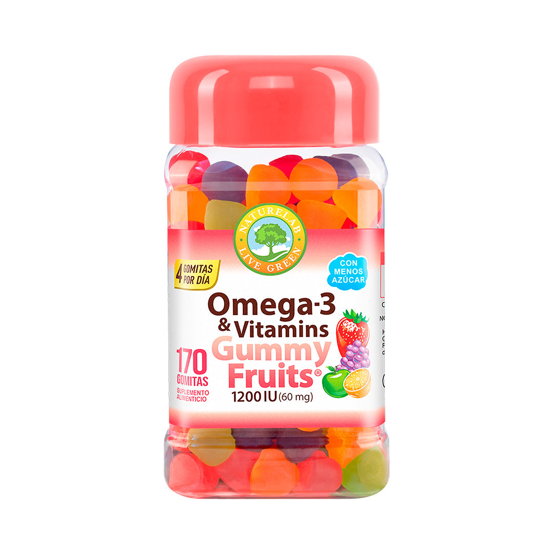 Omega-3 & Vitaminas Gummy Fruits® Naturelab® 170 gomitas