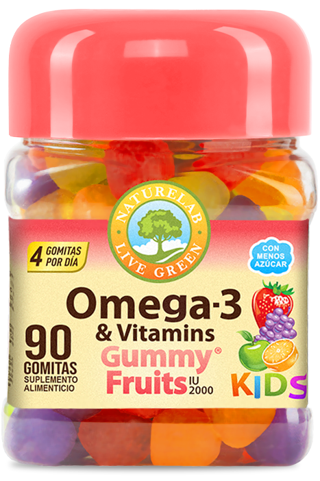 Omega 3 & Vitaminas KIDS Gummy Fruits® Naturelab® con 90 Gomitas